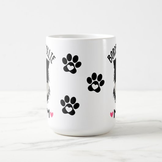 Border Collie Moeder Gift Zwart Wit Puppy Hond Koffiemok (Center)