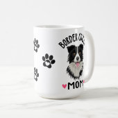 Border Collie Moeder Gift Zwart Wit Puppy Hond Koffiemok (Voorkant rechts)