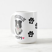 Border Collie Moeder Gift Zwart Wit Puppy Hond Koffiemok (Voorkant links)
