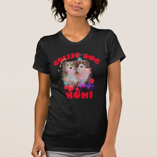 Border Collie Moeder Hondenliefhebber Beste Hond M T-shirt (Voorkant)