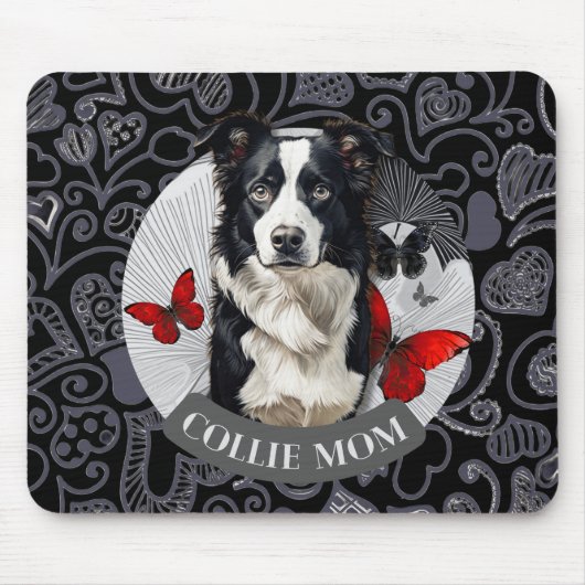 Border Collie Moeder Muismat – Cadeau voor Hondenl (Voorkant)