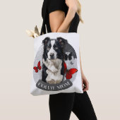 Border Collie Moeder Tote Tas-Rode Vlinder Hond Li Bag (Dichtbij)