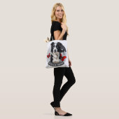 Border Collie Moeder Tote Tas-Rode Vlinder Hond Li Bag (Op model)