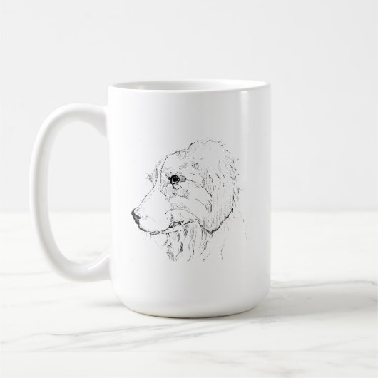 Border Collie Mok – Met de Hand Getekende Inkt Hon (Links)