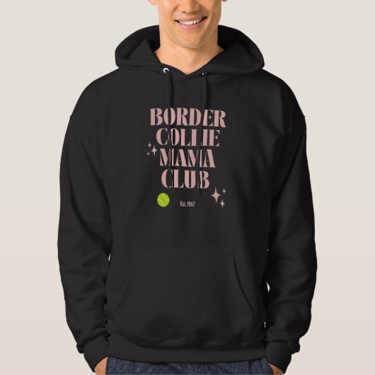 Border Collie Mom Club Retro Groovy Dog Mum Funny  Hoodie (Voorkant)