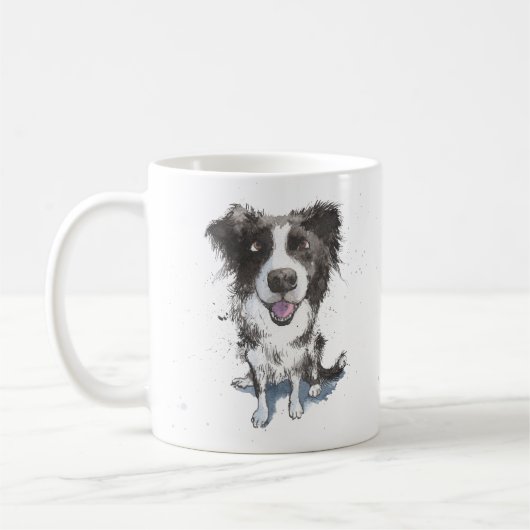 'Border Collie Mom' Zwart-witte hond Sheepdog Koffiemok (Links)