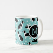 Border Collie Monogram Koffiemok (Voorkant rechts)