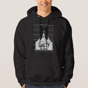 Border Collie Mugshot Schuldige Hond Hoodie