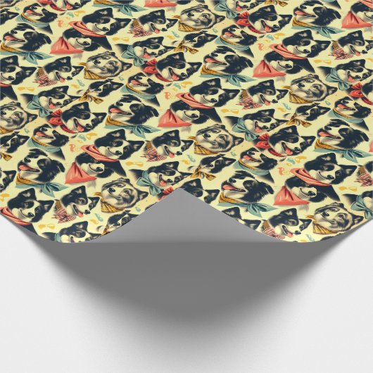  Border Collie naadloos Cadeaupapier (Hoek)