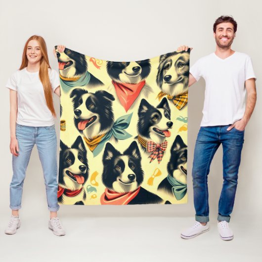  Border Collie naadloos Fleece Deken (In situ)