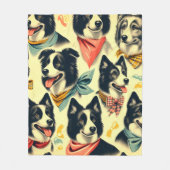  Border Collie naadloos Fleece Deken (Voorkant)