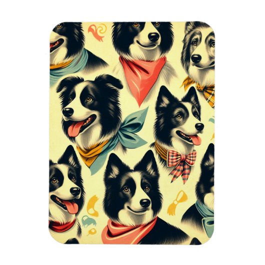 Border Collie naadloos Magneet (Verticaal)