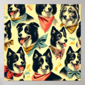  Border Collie naadloos Poster (Voorkant)
