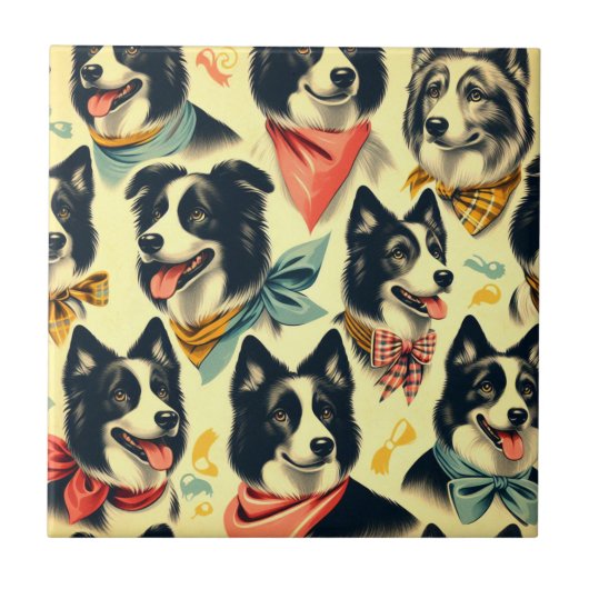  Border Collie naadloos Tegeltje (Voorkant)