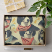 Border Collie naadloos Tissuepapier (Geschenk)