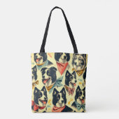  Border Collie naadloos Tote Bag (Achterkant)