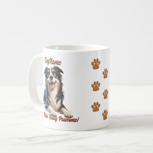 Border Collie - Naam hond toevoegen, tekst wijzige Koffiemok (Voorkant links)