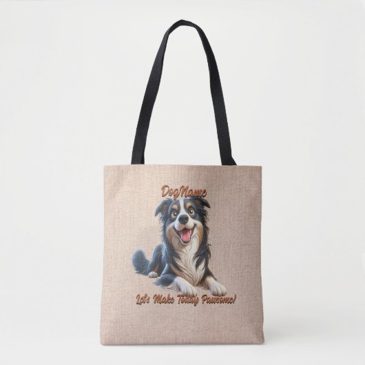 Border Collie - Naam hond toevoegen, tekst wijzige Tote Bag (Voorkant)