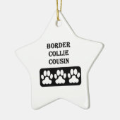 Border Collie Neef Keramisch Ornament (Links)