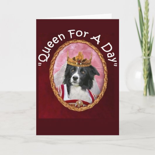 Border collie Notecard~ " Moederdag " ~Queen Kaart (Voorkant)