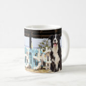 Border Collie on the beach Koffiemok (Voorkant rechts)