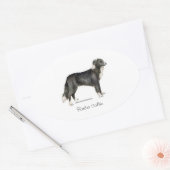 Border Collie Ovale Sticker (Envelop)