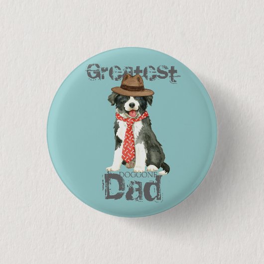 Border Collie Pap Ronde Button 3,2 Cm (Voorkant)