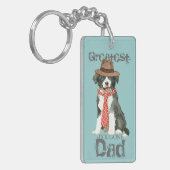 Border Collie Pap Sleutelhanger (Voorkant Links)