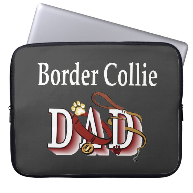 Border Collie Papa Laptop Sleeve (Voorkant)