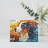 Border Collie Paper Quilling Art Dog Portret Briefkaart (Staand voorkant)
