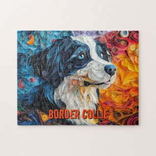 Border Collie Paper Quilling Art Dog Portret Legpuzzel