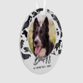 Border Collie Patroon Naam Foto 1e Kerstmis Ornament (voorkant)