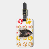 Border Collie Paw Print Love Heart Bagagelabel (Voorkant verticaal)