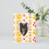 Border Collie Paw Print Love Heart Briefkaart (Staand voorkant)