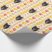 Border Collie Paw Print Love Heart Cadeaupapier (Hoek)