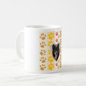 Border Collie Paw Print Love Heart Koffiemok (Voorkant links)