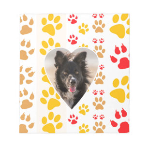 Border Collie Paw Print Love Heart Notitieblok