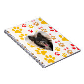 Border Collie Paw Print Love Heart Notitieboek (Rechterzijde)