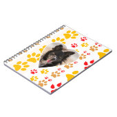 Border Collie Paw Print Love Heart Notitieboek (Linkerzijde)