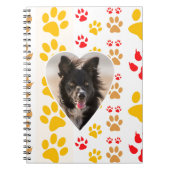 Border Collie Paw Print Love Heart Notitieboek (Voorkant)