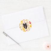 Border Collie Paw Print Love Heart Ronde Sticker (Envelop)