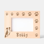 Border Collie Paw Print Naam van de hond Gegraveerde Lijstjes (Voorkant)