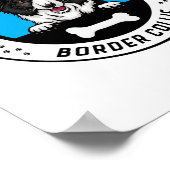Border Collie Peeking Illustration Badge Poster (Hoek)