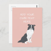 Border Collie Personalized Dog Name Briefkaart (Voorkant / Achterkant)