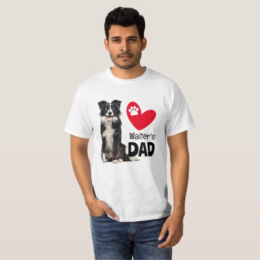 Border Collie Persoonlijke vader T-shirt (Voorkant volledig)