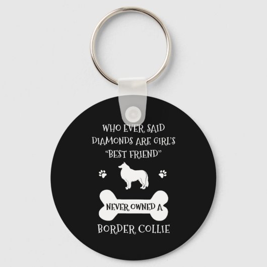 Border Collie Pet Dog Best Friend Sleutelhanger (Voorkant)