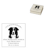 Border Collie Pet Dog Familienaam & Retour Adres Rubberstempel (Gestempeld)