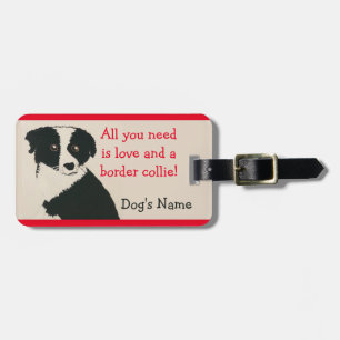 Border Collie Pet Name Crate Travel Label Bagagelabel