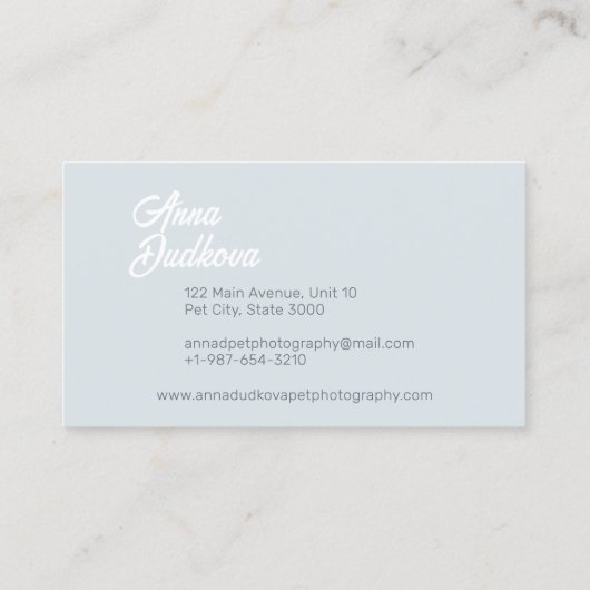 Border Collie Pet Photography Visitekaartje (Achterkant)