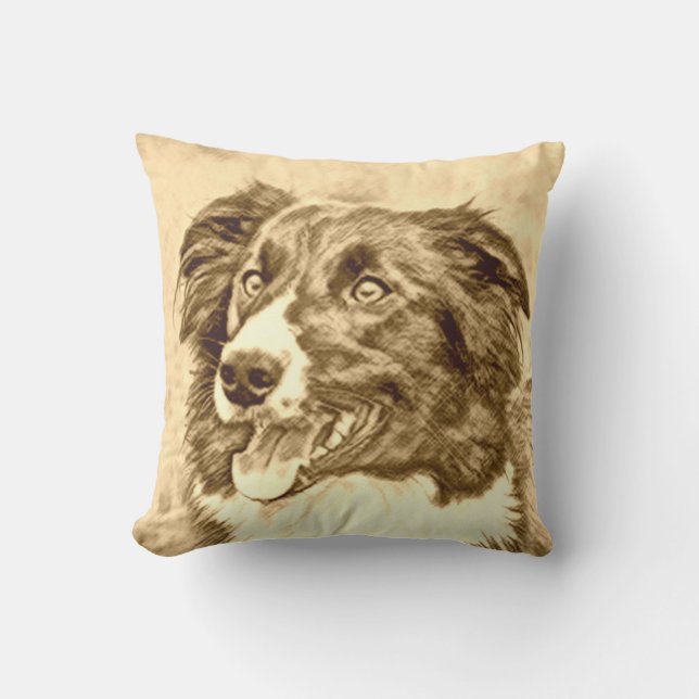 Border Collie Pillow Kussen (Voorkant)